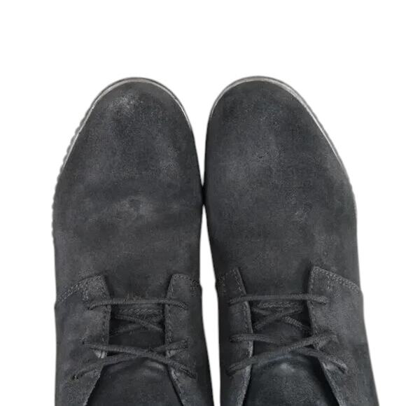 Clarks Shoes Women 7.5 Bootie Wedge Fashion Comfort Leather Classic Chukka Black - Picture 7 of 12